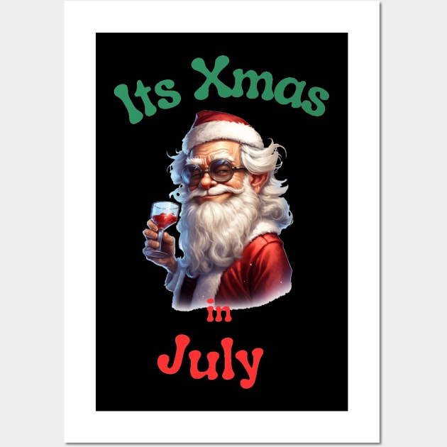 Santa Claus Christmas in July Wall Art by stickercuffs